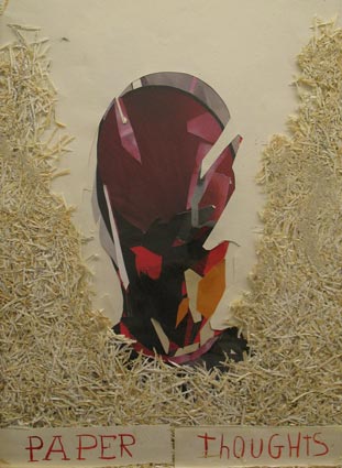 Jaybo Monk | Paper Thoughts | 2010 | 50 x 70 cm | Papiercollage, bearbeitete Buchseiten